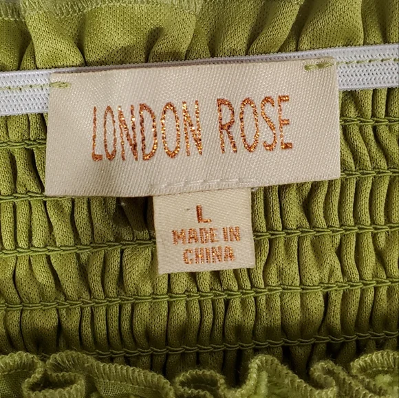 LONDON ROSE Boho Swiss Dot Woman's Top Size Large Boutique Brand - Picture 3 of 5